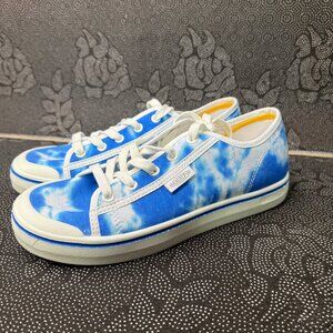 Keen Womens Size 8 Blue Tie-Dye Canvas Lace-Up Sneakers Casual Shoes